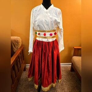 Handmade Skirt, Top, and Decorative Sash Set